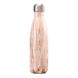 Gourde bois brut en acier inoxydable