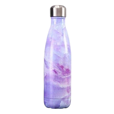 Gourde marbre lilas en acier inoxydable