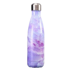 Gourde marbre lilas en acier inoxydable